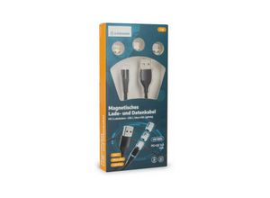 4252021345790 - Kremer Magnet Kabel Quick Charge PD + QC 30 Micro-USB USB-C Lightning Schnell-Ladekabel Datenkabel SChwarz