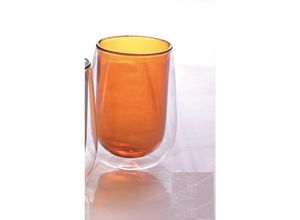 4252021346414 - 2er Gläser-Set Doppelwand Glas Cift Camli Bardak 300 ml Trinkgläser orange