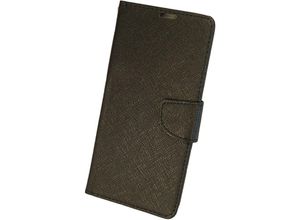 4252021346889 - Buch Tasche Fancy kompatibel mit iPhone 14 Handy Hülle Etui Brieftasche Schutzhülle mit Standfunktion Kartenfach Schwarz - Schwarz