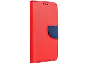 4252021355485 - Buch Tasche Fancy Schutzhülle aufklappbare Hülle Standfunktion Zubehör kompatibel mit Realme 9i Rot-Blau - Schwarz