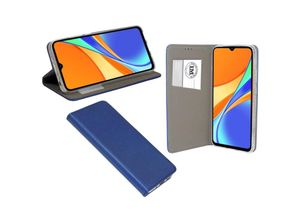 4252021355911 - Buch Tasche Smart kompatibel mit XIAOMI REDMI 10A 4G Handy Hülle Etui Brieftasche Schutzhülle mit Standfunktion Kartenfach Blau