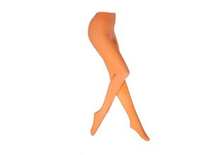 4252021356253 - Cofi 1453 - Klassische Strumpfhose 60 den Einheitsgröße Blickdicht Einfarbig Strümpfe Fleece-Thermosocken für Damen & Frauen rosaorange