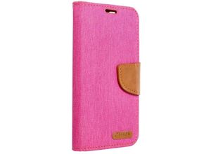 4252021356420 - - Buch-Tasche Hülle Fancy CanvasBook-Style Kartenfächer Wallet Schale kompatibel mit Xiaomi Redmi Note 11 Rosa - Schwarz