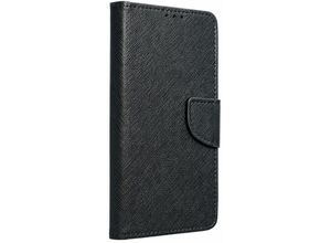 4252021358462 - Buch Tasche Fancy kompatibel mit SAMSUNG GALAXY A23 Handy Hülle Brieftasche mit Standfunktion Kartenfach Schwarz - Schwarz