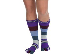 4252021358554 - Cofi 1453 - Zehnsocken 5 Finger Socken aus Wolle für Frauen Mädchen Einheitsgröße Lila