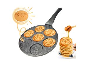 4252021360496 - Cheffinger - Tiere Pfannkuchen Pfanne Ø26cm Induktion Alu Guss Pancake Pfanne Spiegelei