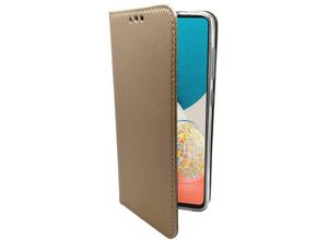 4252021370006 - Markenlos - Hülle Smart kompatibel mit samsung galaxy A54 5G Hülle Brieftasche Schutzhülle mit Standfunktion Kartenfach Gold