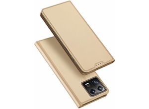 4252021381330 - Markenlos - Buch Tasche kompatibel mit Xiaomi 13 Pro Hülle Etui Brieftasche Schutzhülle mit Standfunktion Kartenfach Gold