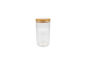 4252021381903 - - Aufbewahrungsglas Vorratsglas Aufbewahrungsdose Glasbehälter mit Holzdeckel Rund 1200 ml