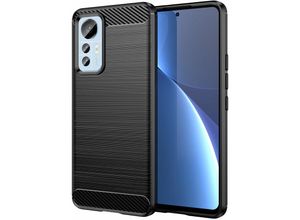 4252021383853 - Markenlos - Carbon Case Hülle kompatibel mit Xiaomi 12 Lite flexible Silikon Carbon Hülle schwarz - Schwarz