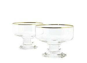 4252021385093 - 41016 – 6er Set Becher aus Glas Iceville für EIS Salat Dessert Beilage Transparent Gold