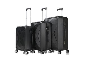 4252021386878 - Reisekoffer ABS-03 Koffer 3-teilig Hartschale Trolley Set Kofferset Handgepäck Gepäck Reisetasche