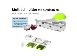 4252021386892 - Cheffinger - 10in1 Multischneider Zerkleinerer Set mit 4 Aufsätze Fingerschutz Schneider