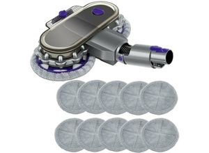 4252023210188 - Trade-shop - Elektrischer Wischaufsatz für Dyson V11 V10 V8 V7 V15 Staubsauger Wischmopp Aufsatz Set mit 10 Mopppads und Abnehmbarer Wassertank