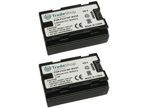 4252023236713 - Trade-shop - 2x Hochwertiger Li-Ion Akku 2300mAh Ersatz für Fujifilm XT4 X-T4 XT-4 ersetzt Fuji NP-W235   Kamera Systemkamera Batterie