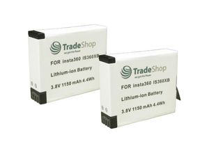 4252023244503 - Trade-shop - 2x Li-Ion Akku 38V 1150mAh ersetzt IS360XB PL903135VT PL903135VT-S01 cinoxbt für Insta360 One x Videokamera 360° Kamera