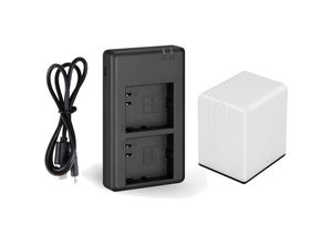 4252023271103 - Trade-shop - 2-fach Duo Ladegerät für Arlo Go Li-Ion Akkus wie A-2 + 1x Akku 3000mAh - ersetzt DU-A1 DU-A2   Ladestation mit Micro-USB Kabel