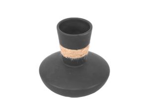4255572228260 - Tischvase HOME AFFAIRE Dolomite schwarz H108cm Ø12cm Keramik Vasen mit Sisalband verziert 4255572228260 - Tischvase HOME AFFAIRE Dolomite schwarz H108cm Ø12cm Keramik Vasen mit Sisalband verziert