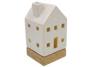 4255572299307 - Weihnachtshaus HOME AFFAIRE Weihnachtsdeko Weihnachtsdörfer Gr B H T 8 cm x 14 cm x 8 cm beige (natur weiß) Weihnachtshaus Weihnachtskrippen Weihnachtsdörfer aus Dolomite und Holz