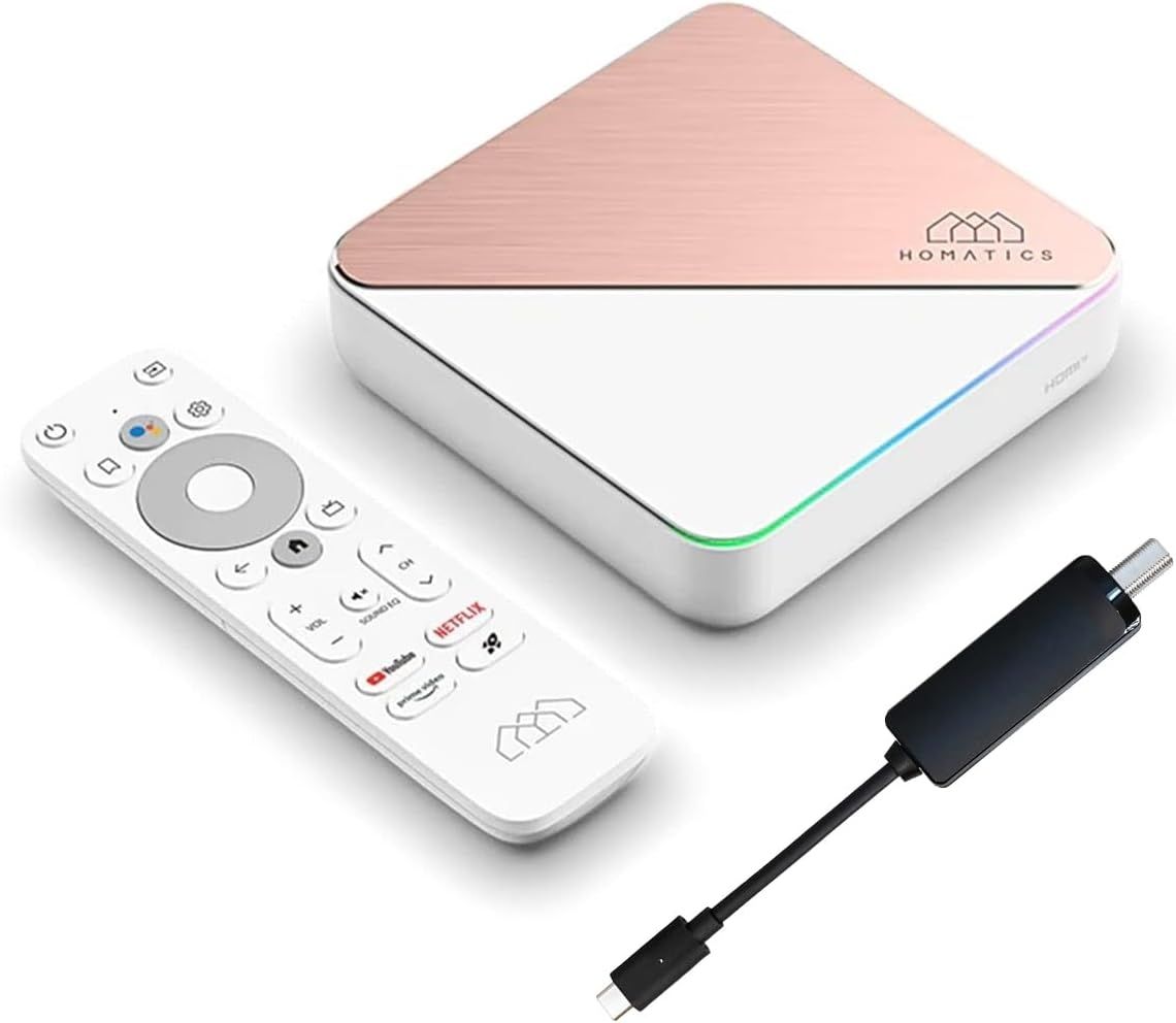 4255573307889 - Homatics Box R 4K Plus Android TV Mediaplayer + DVB-S2X Sat Tuner (4K UHD HDR WiFi 6 Bluetooth)