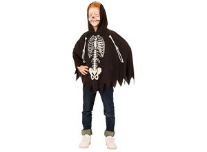 4255578904007 - Kinder-Poncho Skelett schwarz weiß