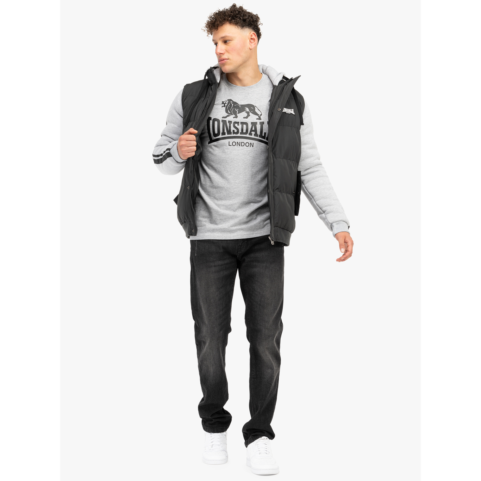 4255581539494 - Dowpot Collegejacke schwarz grau meliert in XXL 4255581539494 - Dowpot Collegejacke schwarz grau meliert in XXL