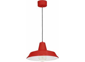 4255596618122 - Licht-erlebnisse - Pendelleuchte Metall Rot ø 36 cm Vintage Mid Century E27 Hängelampe Küche Esszimmer - Rot