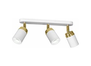 4255596618801 - Licht-erlebnisse - Deckenstrahler Weiß Gold GU10 Metall Modern Deckenspot - Weiß Gold