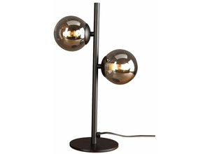 4255596620323 - Licht-erlebnisse - Tischleuchte Schwarz 23 cm Glas Metall Tischlampe - Schwarz