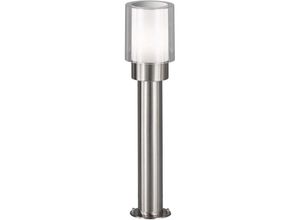 4255596623416 - Licht-erlebnisse - Stehlampe außen IP54 E27 50 cm Metall Modern Wegeleuchte Hof Terrasse - Edelstahl