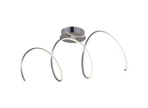 4255596623560 - Licht-erlebnisse - led Deckenleuchte Weiß Chrom 3000 k 2300 lm Metall Modern Deckenlampe - Chrom