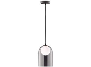 4255596623652 - Licht-erlebnisse - Hängeleuchte Schwarz Weiß G9 Glas Schirme Modern Pendelleuchte - Schwarz Weiß