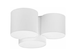 4255596627018 - Licht-erlebnisse - Deckenleuchte Stoff l 54 cm 3-flammig E27 Weiß Deckenlampe Wohnzimmer Schlafzimmer - Weiß