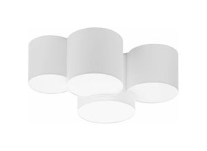 4255596627056 - Deckenlampe Weiß Stoff L 69 cm 4-flammig E27 Deckenleuchte Schlafzimmer Wohnzimmer - Weiß