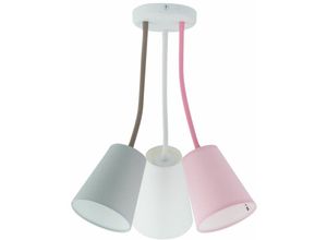 4255596631541 - Licht-erlebnisse - Kinderzimmerleuchte Rosa Grau Weiß flexibel verstellbar 3-flammig E27 Deckenlampe Kinder - Weiß Grau Rosa