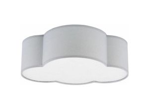 4255596631626 - Licht-erlebnisse - Kinderzimmerleuchte Decke 41 cm breit für 2x E27 Stoff Grau Wolkenlampe Deckenlampe Kinderzimmer - Grau