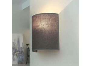 4255596648716 - Licht-erlebnisse - Wandlampe Stoff Grau Halbrund b 21 cm E27 indirekt Up Down Wandleuchte innen - Grau