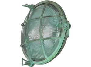 4255596649928 - Außenwandlampe Grün Ø 21 cm Glas Messing massiv Wandleuchte außen Terrasse - Grün Antik