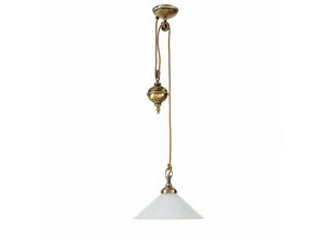 4255596650528 - Licht-erlebnisse - Hängelampe Messing massiv Glas verstellbar bix 80 cm E27 Pendelleuchte Esszimmer Esstisch - Bronze hell glänzend Weiß