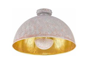 4255596652195 - Licht-erlebnisse - Deckenlampe rund Beton-Optik Gold ø 41 cm E27 Deckenleuchte - Grau Gold