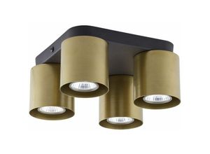 4255596653345 - Licht-erlebnisse - Deckenlampe Metall 4-flammig h 105 cm b 215 cm Schwarz Gold GU10 Deckenleuchte Wohnzimmer Flur - Schwarz Gold