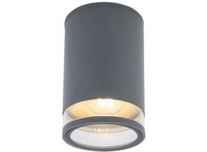 4255596661357 - Licht-erlebnisse - Deckenlampe außen Aluminium b 11 cm IP44 Graphit E27 rund Modern