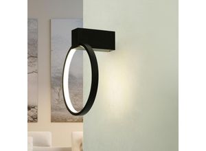 4255596662095 - Licht-erlebnisse - Wandlampe Aluminium led h 23 cm Schwarz rund neutralweiß 4000 k 200 lm Modern Wandleuchte