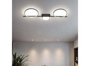 4255596662101 - Licht-erlebnisse - Deckenlampe led Aluminium Schwarz länglich warmweiß 3000 k 1100 lm Modern