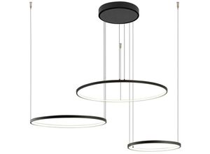 4255596662217 - Led Hängeleuchte Aluminium Metall h max 140 cm Schwarz 3000 k warmweiß 1600 lm Modern