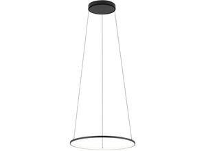 4255596662255 - Licht-erlebnisse - led Pendelleuchte Aluminium Metall d 45 cm rund h max 140 cm Schwarz 4000 k neutralweißes Licht