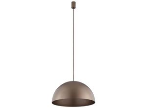 4255596663252 - Licht-erlebnisse - Hängelampe Metall d 50 cm rund h max 155 cm Braun matt GX53 4-flammig Vintage Pendelleuchte