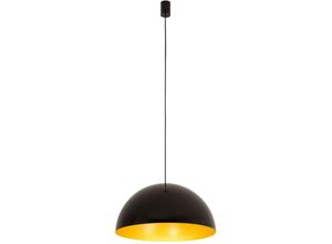 4255596663320 - Pendelleuchte Metall rund d 50 cm h max 155 cm in Schwarz Gold matt GX53 4-flammig Hängelampe