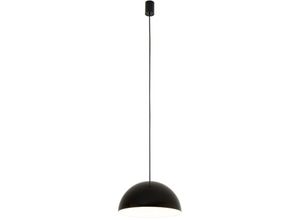 4255596663382 - Licht-erlebnisse - Hängelampe Metall rund ø 33 cm h max 125 cm Schwarz Weiß GX53 Vintage