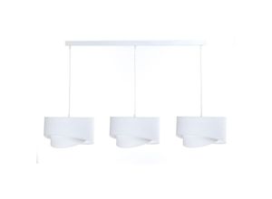 4255596669858 - Licht-erlebnisse - Hängeleuchte Stoff E27 h max 94 cm Weiß 3-flammig länglich Modern Pendelleuchte